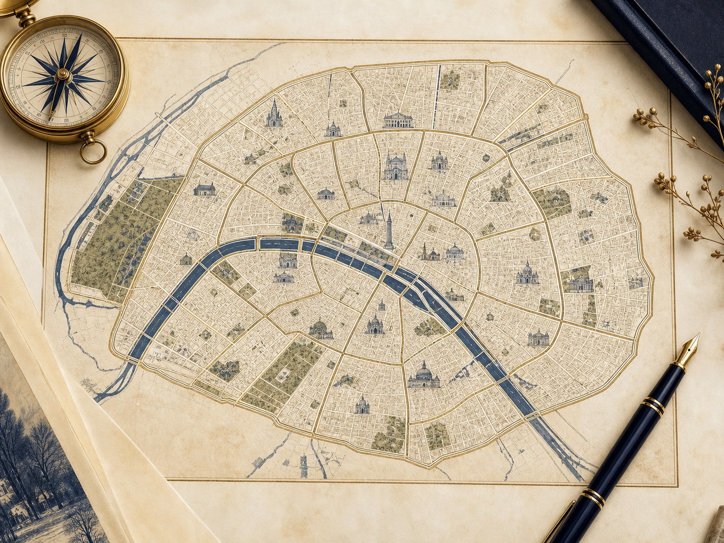 Mapa editorial dos arrondissements de Paris